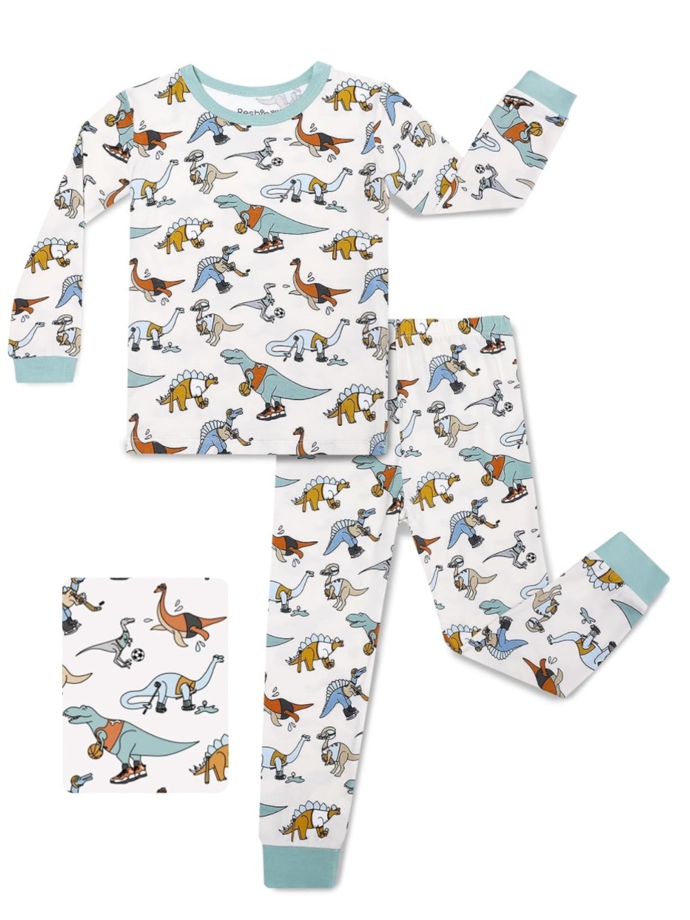 Reshinee 2-Piece Bamboo Pajama Set- Dino Sports